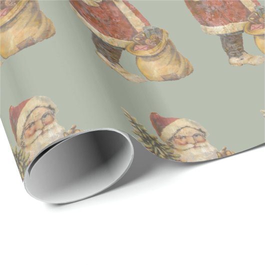 Weihnachtsmann im Vintage-Stil Geschenkpapier (Rolleneckpunkt)