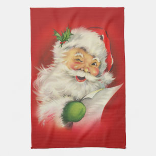 Weihnachtsmann im Vintage-Stil Geschirrtuch