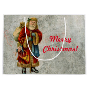 Weihnachtsmann im Vintage-Stil Große Geschenktüte