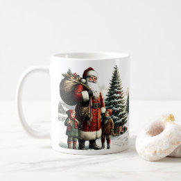 Weihnachtsmann im Vintage-Stil Kaffeetasse