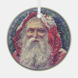 Weihnachtsmann im Vintage-Stil Ornament Aus Glas