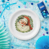 Weihnachtsmann im Vintage-Stil Pappteller (Party)