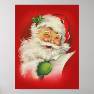 Weihnachtsmann im Vintage-Stil Poster