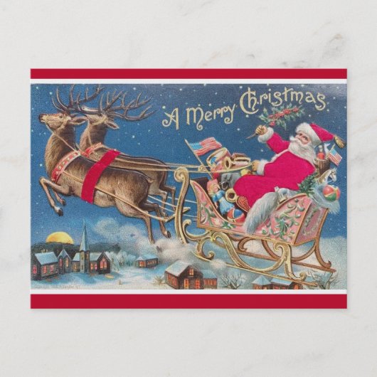 Weihnachtsmann im Vintage-Stil Postkarte (Vorderseite)