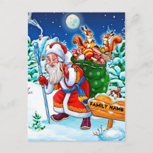Weihnachtsmann im Vintage-Stil Postkarte