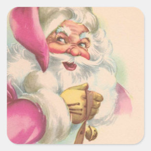 Weihnachtsmann im Vintage-Stil Quadratischer Aufkleber