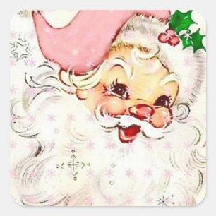 Weihnachtsmann im Vintage-Stil Quadratischer Aufkleber