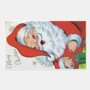 Weihnachtsmann im Vintage-Stil Rechteckiger Aufkleber