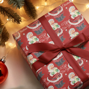 Weihnachtsmann im Vintage-Stil Roter Weihnachten Geschenkpapier