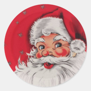 Weihnachtsmann im Vintage-Stil Runder Aufkleber