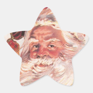 Weihnachtsmann im Vintage-Stil Stern-Aufkleber