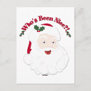 Weihnachtsmann im Vintage-Stil - Wer war brav?! Feiertagspostkarte