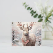 Weihnachtsmann im Wald Feiertagspostkarte (Stehend Vorderseite)