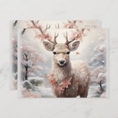 Weihnachtsmann im Wald Feiertagspostkarte (Vorne/Hinten)