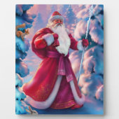 Weihnachtsmann im Wald Fotoplatte (Vorderseite)