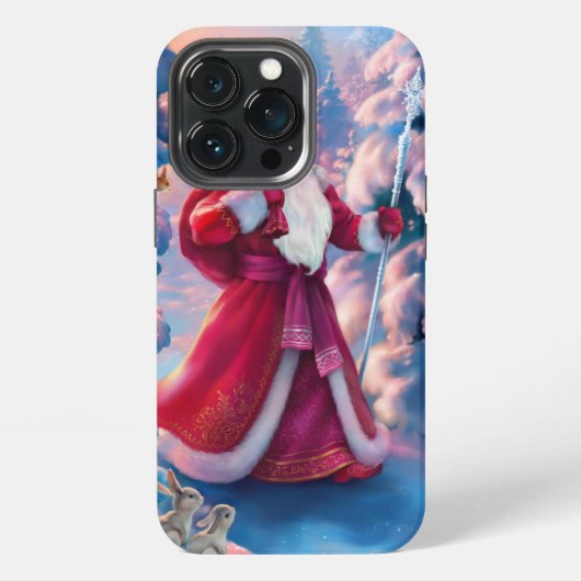 Weihnachtsmann im Wald iPhone Hülle (Hinten)