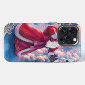 Weihnachtsmann im Wald iPhone Hülle (Rückseite (Horizontal))
