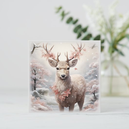 Weihnachtsmann im Wald Karte (Stehend Vorderseite)