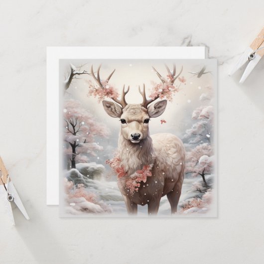 Weihnachtsmann im Wald Karte (Vorderseite/Rückseite Beispiel)