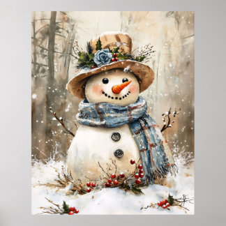 Weihnachtsmann im Wald Poster