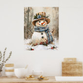 Weihnachtsmann im Wald Poster (Küche)