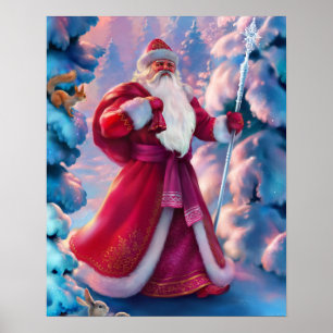 Weihnachtsmann im Wald Poster