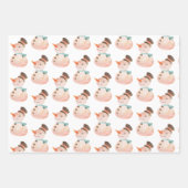 Weihnachtsmann im Wasserfarben Pinguin Snowman Ges Geschenkpapier Set (Vorderseite 3)
