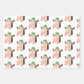 Weihnachtsmann im Wasserfarben Pinguin Snowman Ges Geschenkpapier Set (Vorderseite)