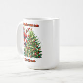 Weihnachtsmann im Winter ein Weihnachtsbaum dekori Kaffeetasse (Vorderseite Links)