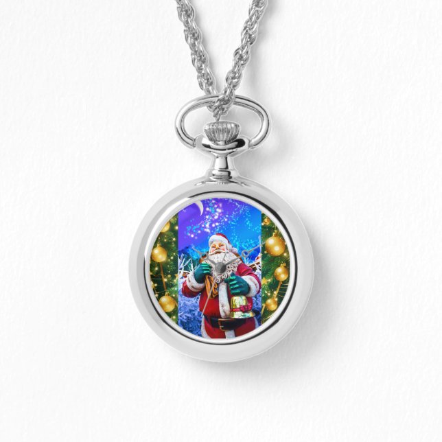 Weihnachtsmann im Winter eWatch Armbanduhr (Vorderseite)