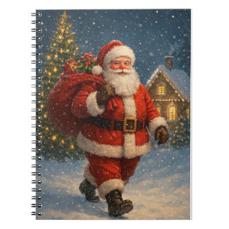 Weihnachtsmann im winterlichen Weihnachtswunderlan Notizblock