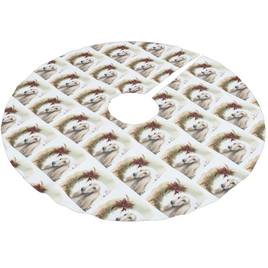 Weihnachtsmann in Afghanistan Polyester Weihnachtsbaumdecke (Schrägansicht)