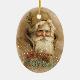 Weihnachtsmann in altmodischem Stil 2 Keramikornament