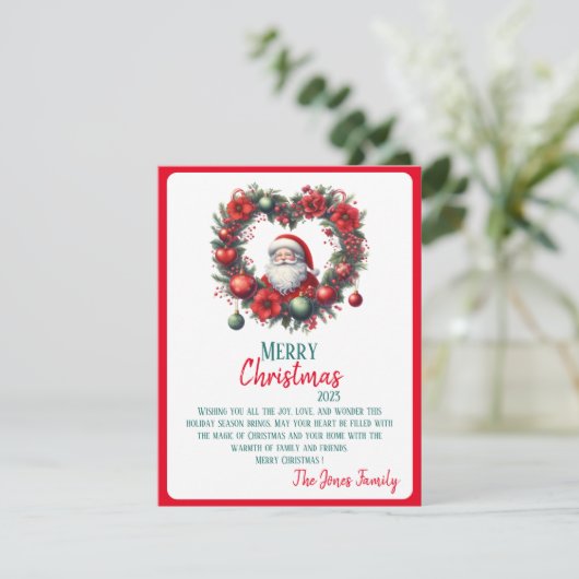 Weihnachtsmann in Aquarell - Feiertagskarte (Stehend Vorderseite)