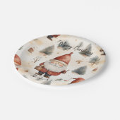 Weihnachtsmann in Aquarellfarbe 2 - Papierplatte Pappteller (Schrägansicht)