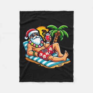 Weihnachtsmann in Badehose Sommer Weihnachten Stra Fleecedecke