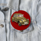 Weihnachtsmann in Citroen 2 CV Button (Beispiel)