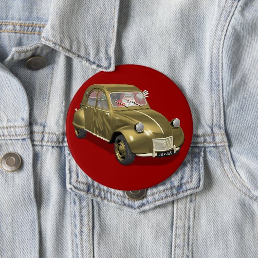 Weihnachtsmann in Citroen 2 CV Button (Beispiel)