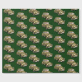 Weihnachtsmann in Citroen 2 CV Geschenkpapier (Flach)