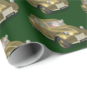 Weihnachtsmann in Citroen 2 CV Geschenkpapier (Rolleneckpunkt)
