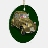 Weihnachtsmann in Citroen 2 CV Keramik Ornament (Rechts)