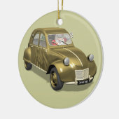 Weihnachtsmann in Citroen 2 CV Keramikornament (Links)