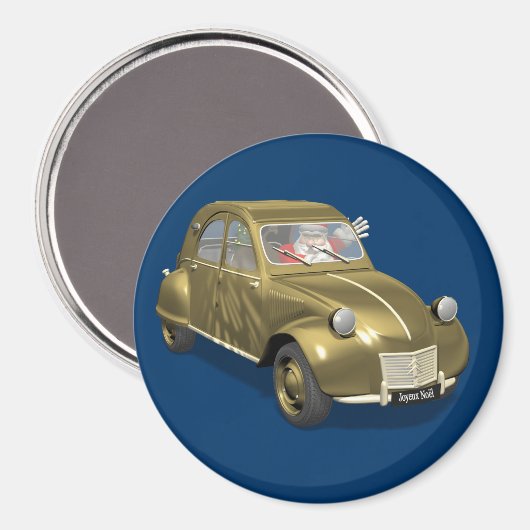 Weihnachtsmann in Citroen 2 CV Magnet (Vorderseite/Rückseite)
