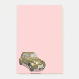 Weihnachtsmann in Citroen 2 CV Post-it Klebezettel
