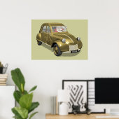 Weihnachtsmann in Citroen 2 CV Poster (Heimbüro)