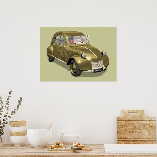 Weihnachtsmann in Citroen 2 CV Poster (Küche)