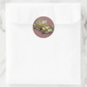 Weihnachtsmann in Citroen 2 CV Runder Aufkleber (Tasche)