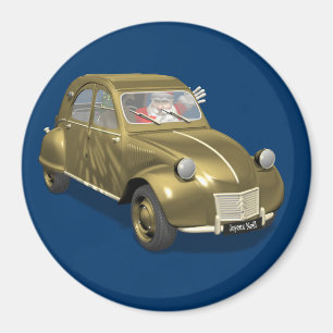 Weihnachtsmann in Citroen 2CV Magnet