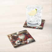 Weihnachtsmann in Cowboy hat Weihnachten Rechteckiger Pappuntersetzer (Vor Ort)