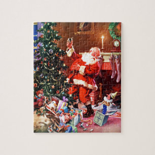 Weihnachtsmann in der Nacht vor Weihnachten Puzzle